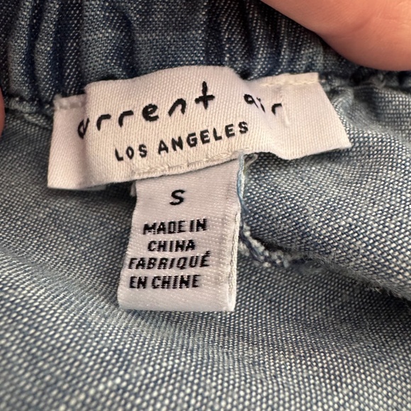 Current Air Patch Pocket Wide Leg Chambray Pant Blue Size Small - Picture 10 of 11